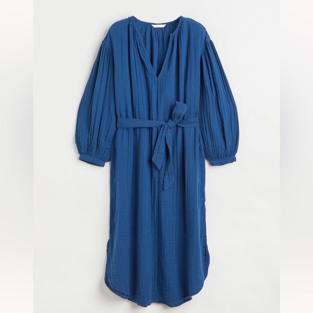 H&M tie-belt 100% cotton dress